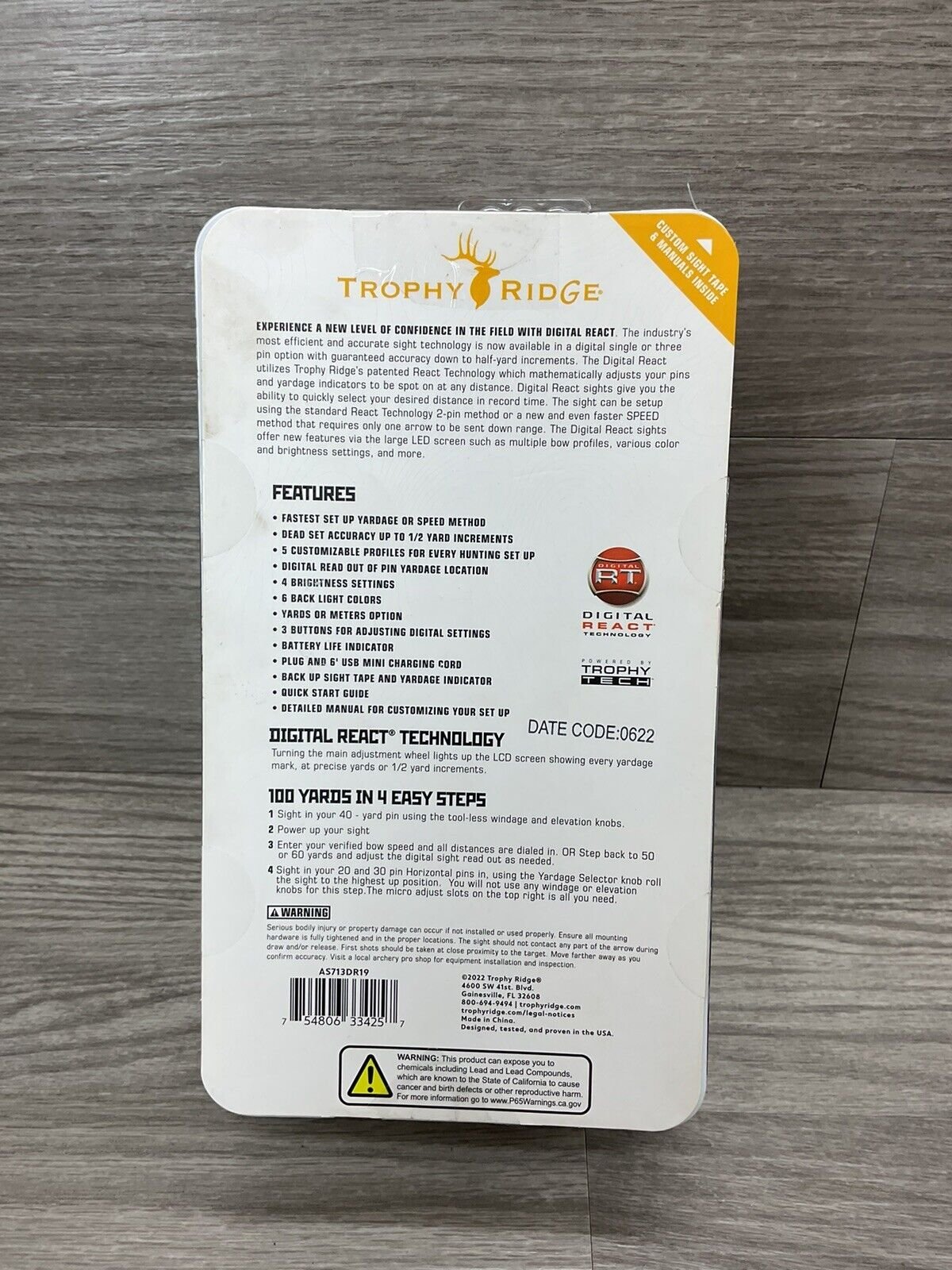 Trophy Ridge Digital React Trio Pro Bow Sight - Right Handeda